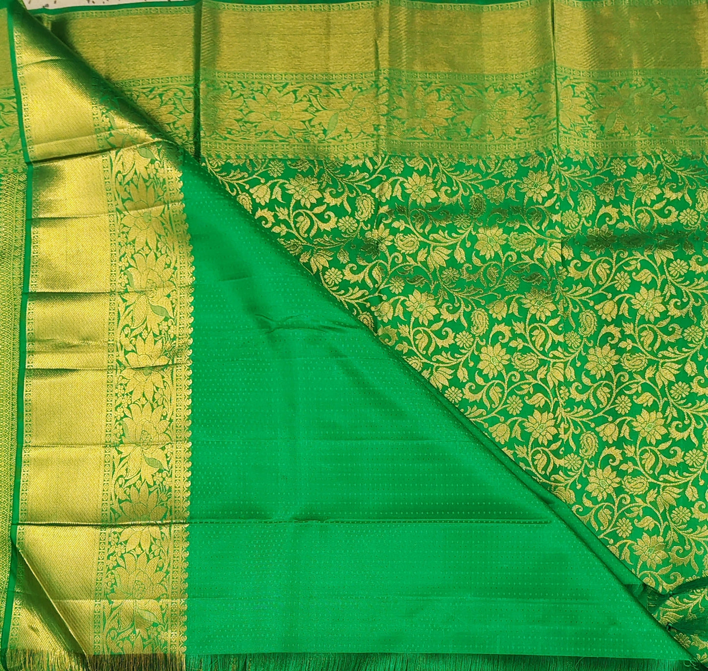 Green Pure Bridal Silk Saree