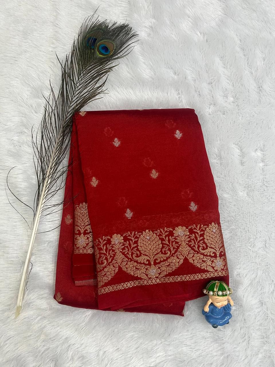 Red Semi Silk Saree