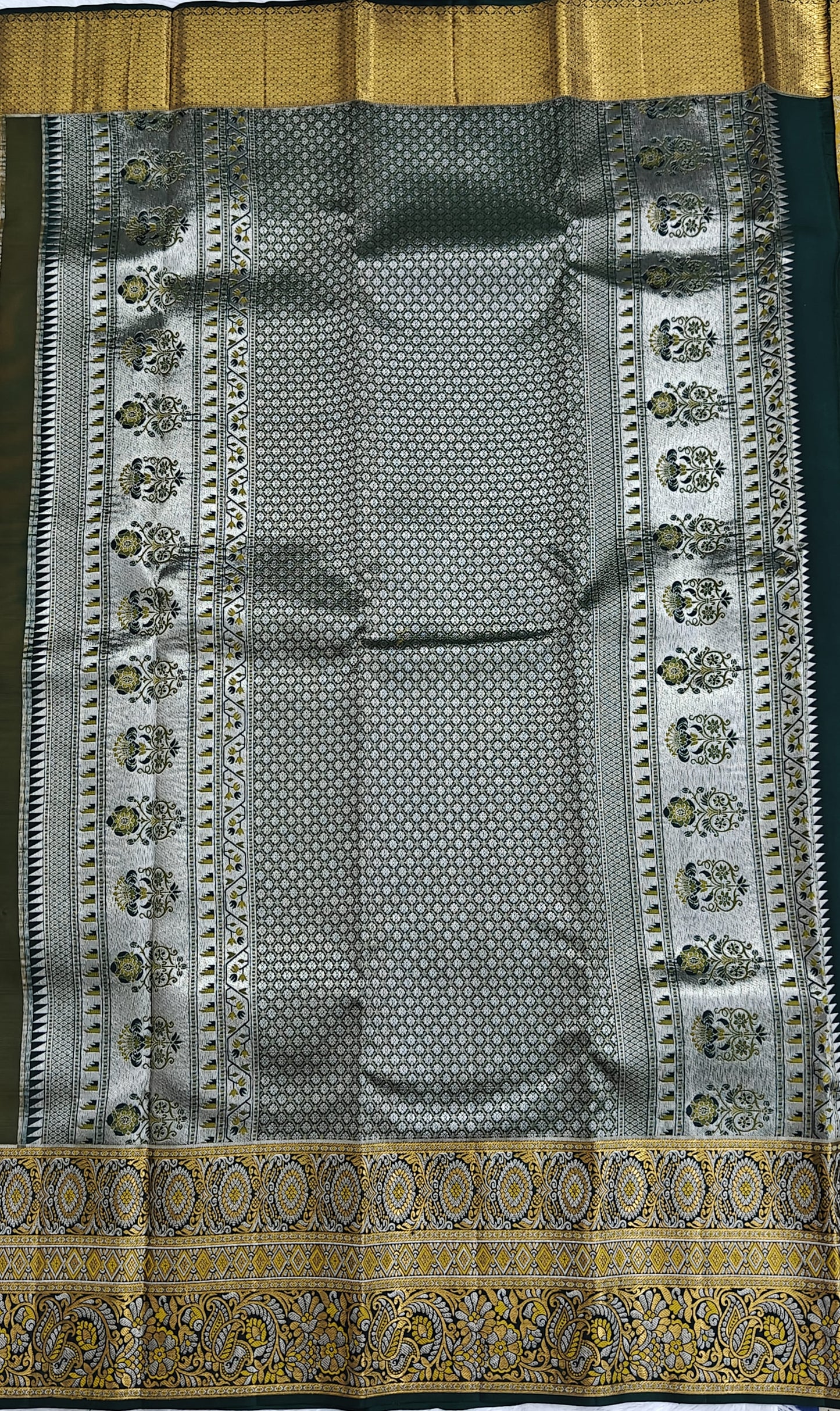 Mustard Yellow Pure Bridal Silk Saree