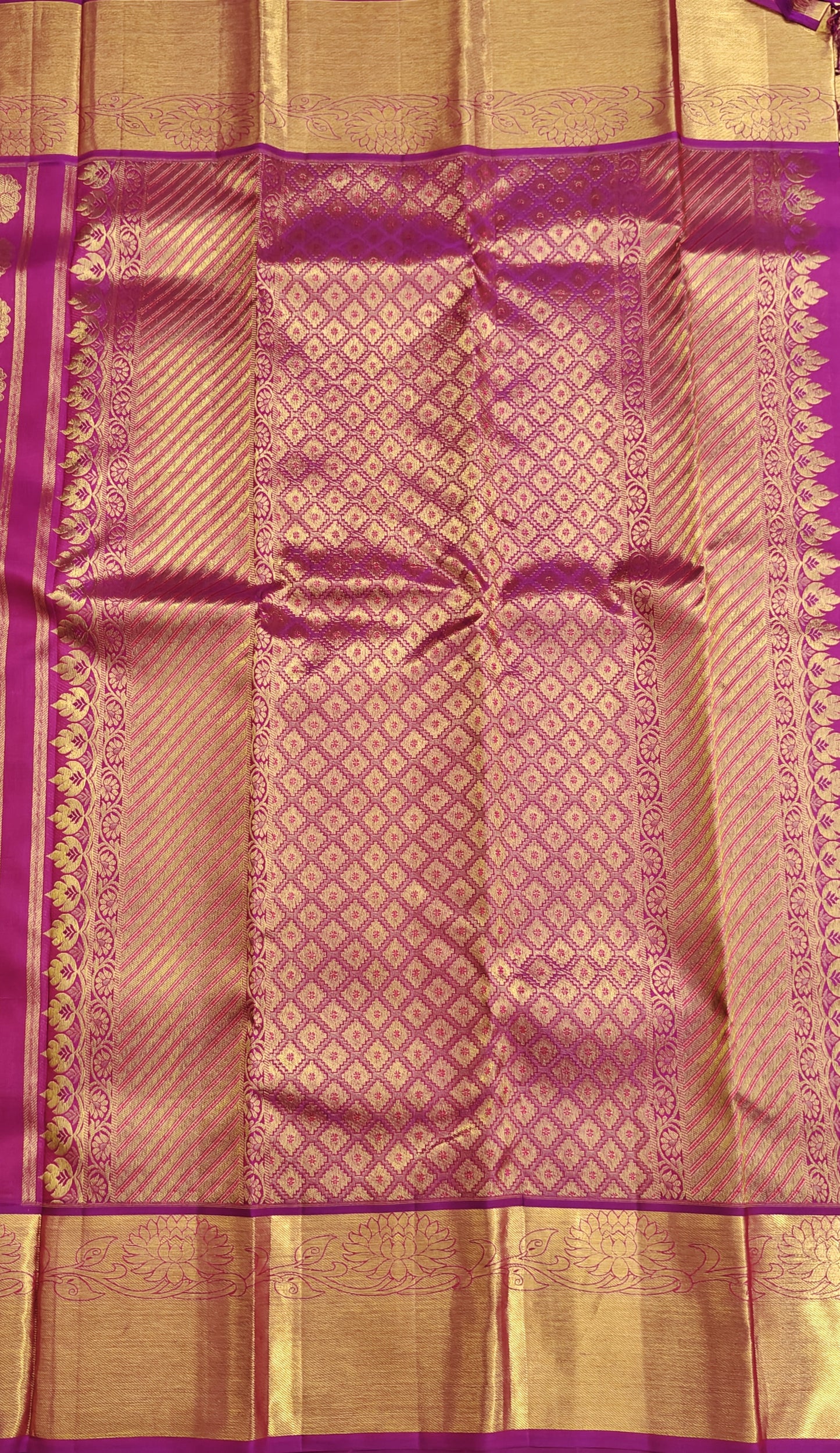 Purple Pure Bridal Silk Saree