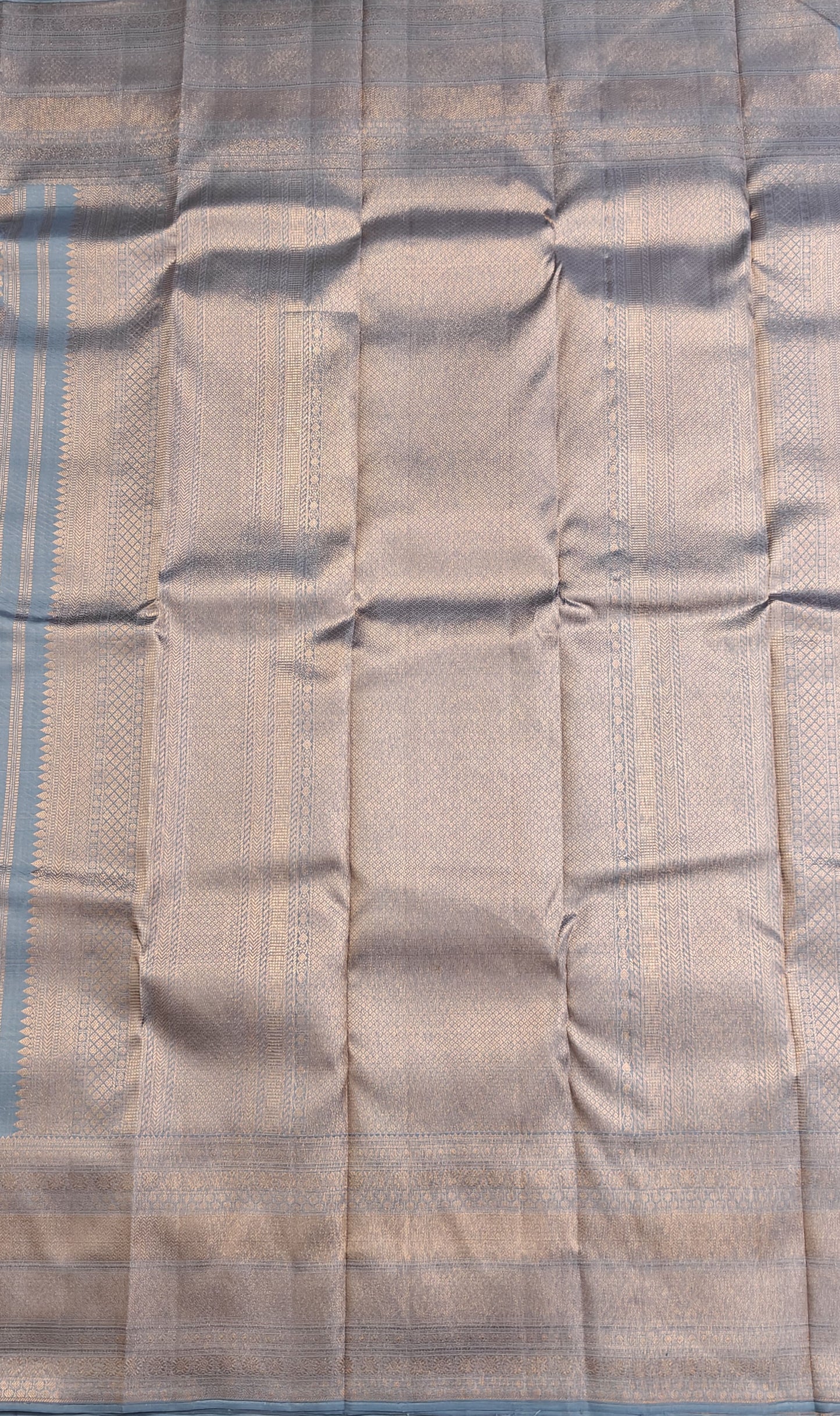 Grey Pure Bridal Silk Saree