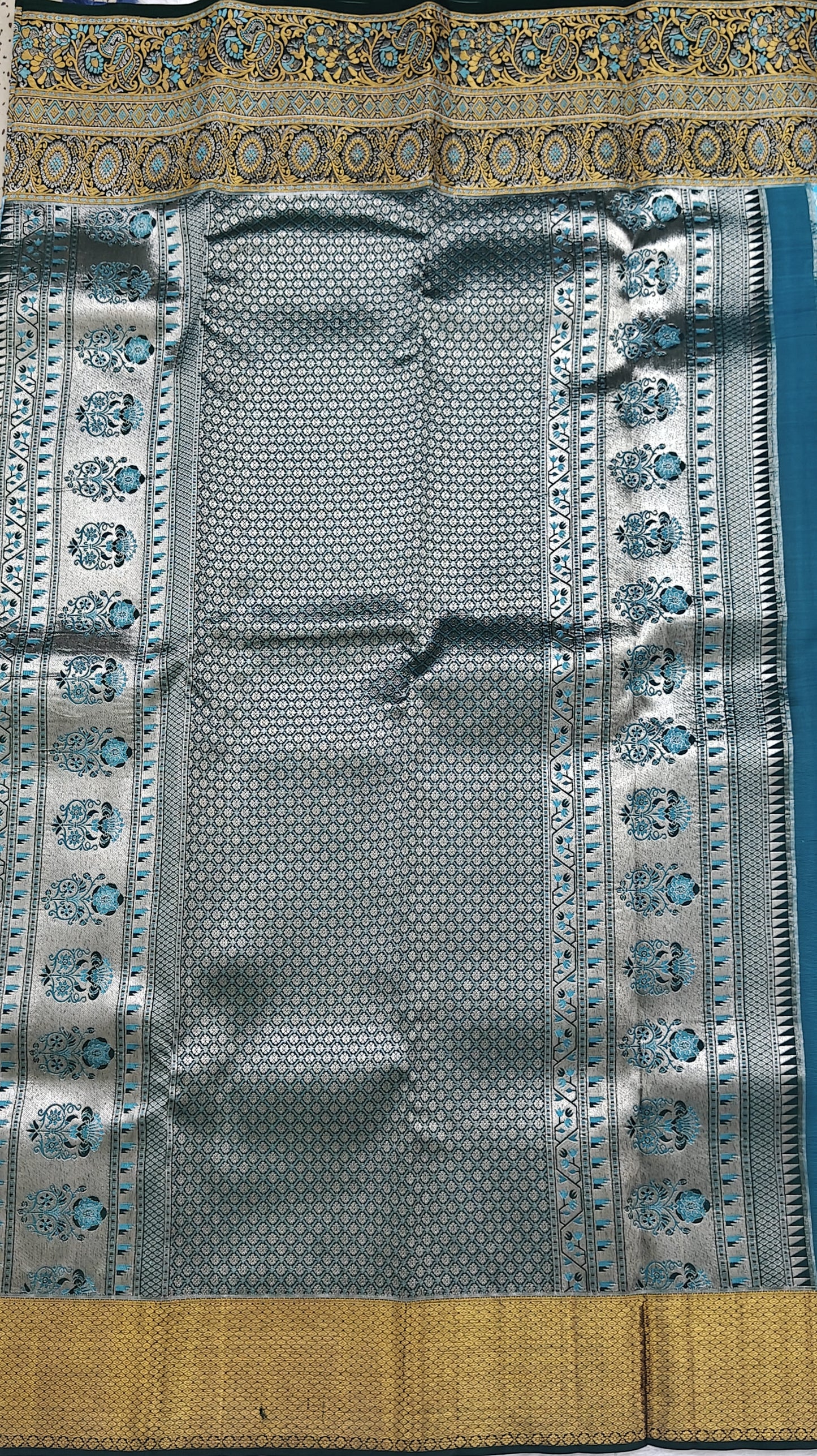 Sky blue Pure Bridal Silk Saree