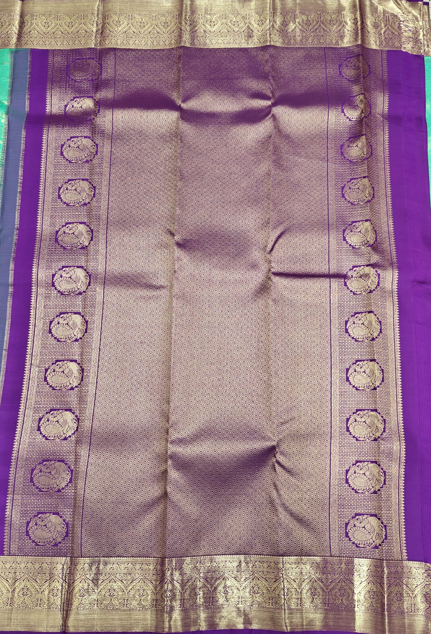 Parrot Green Pure Bridal Saree