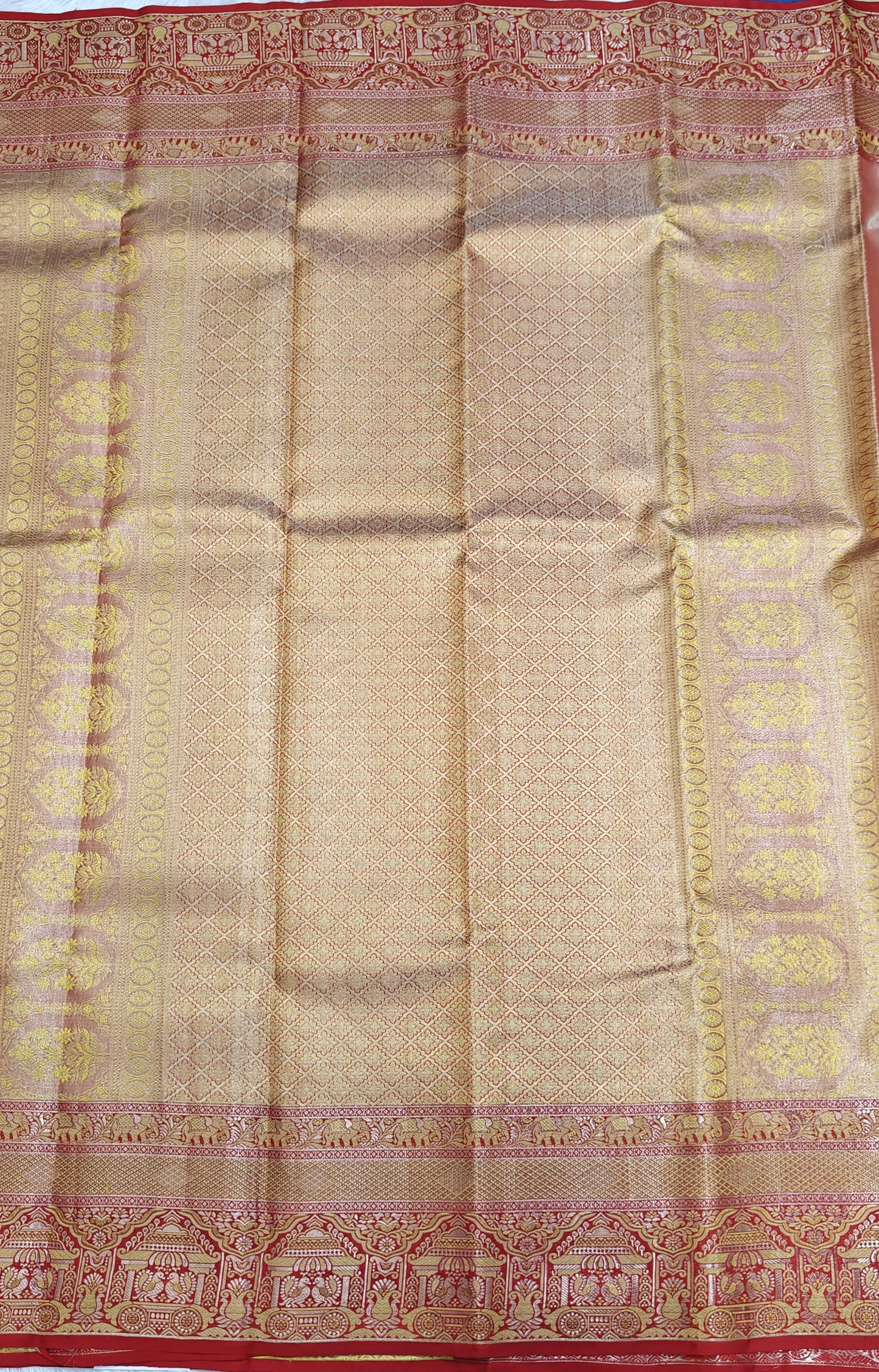 Lemon Yellow Pure Tissue Saree