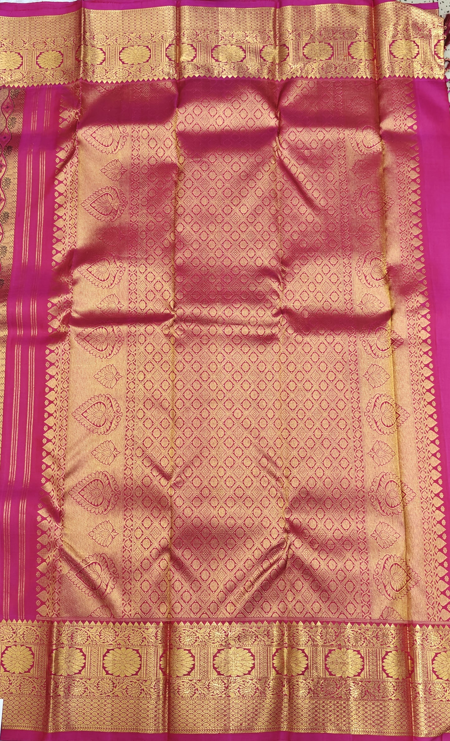 Rani Pink Pure Bridal Silk Saree