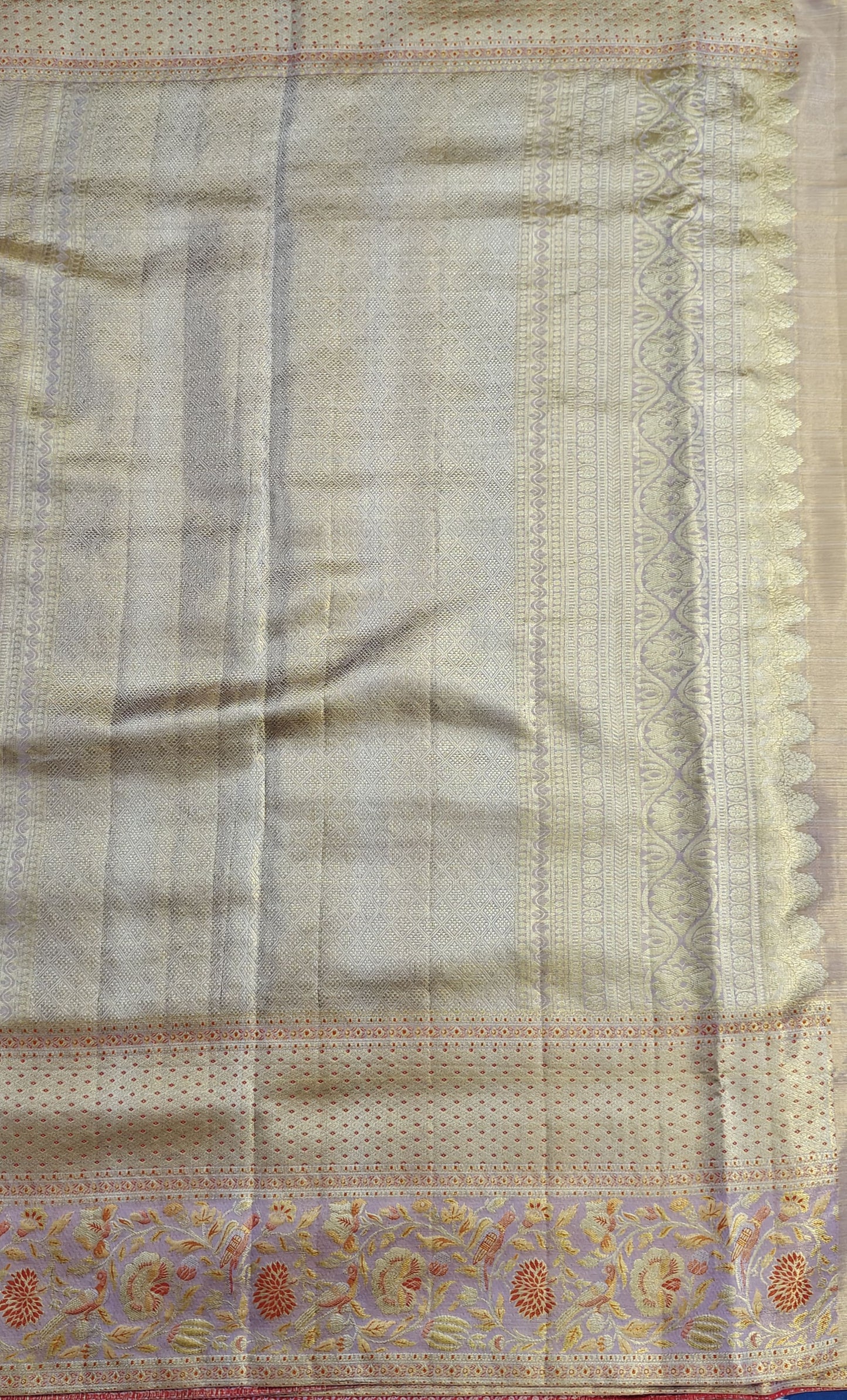 Mustard Orange Pure Tissue Saree