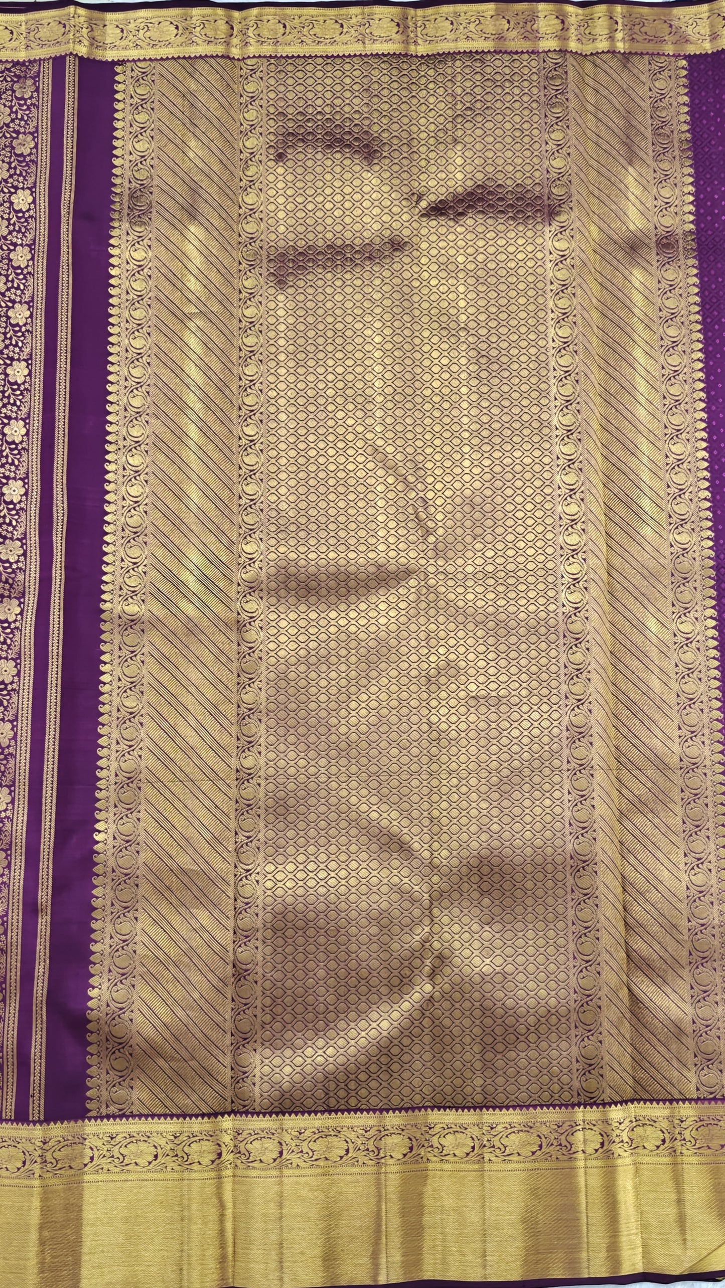 Purple Pure Bridal Silk Saree