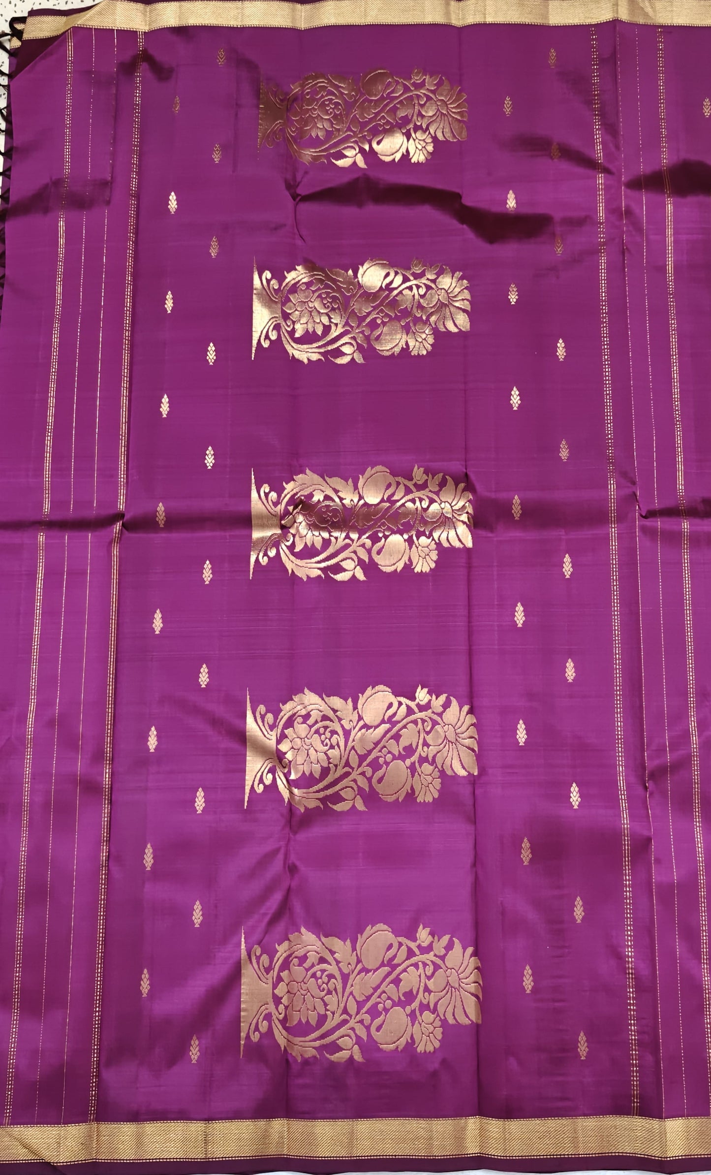 Wine Color Pure Silk Saree