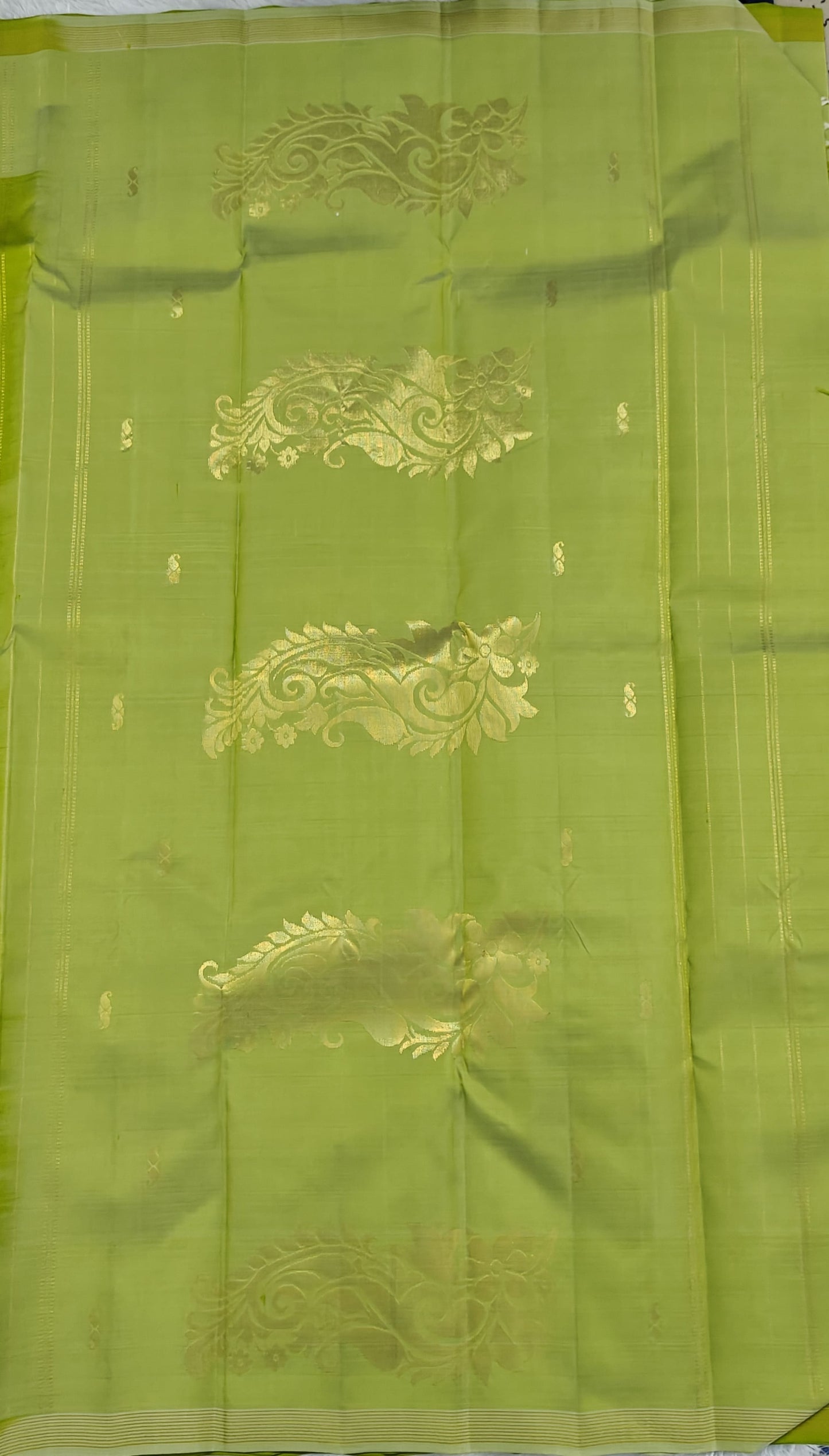 Pista Green Pure Silk Saree
