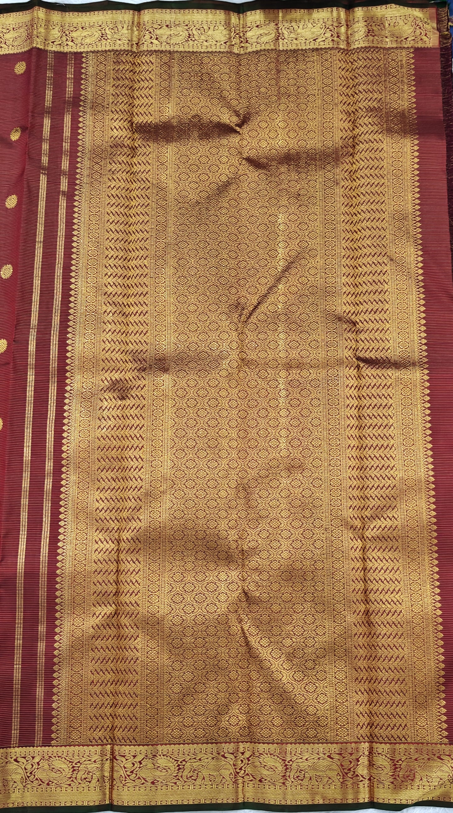 Maroon Pure Vaira Oosi Handloom Saree