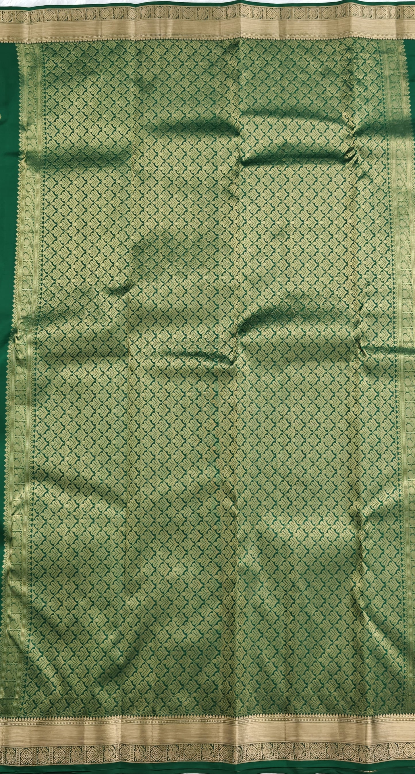 Dark Green Pure Silk Saree