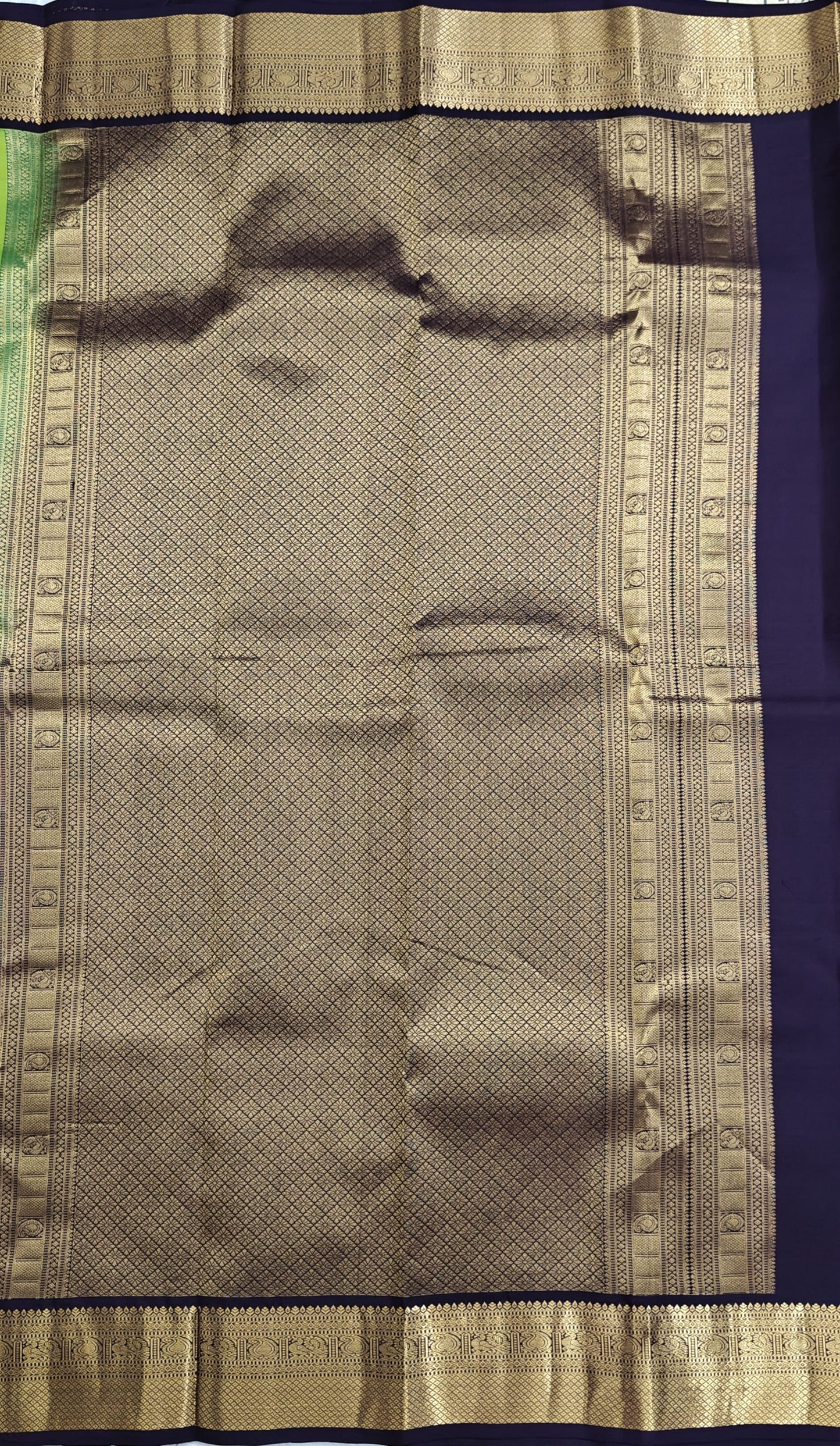 Parrot Green Korvai Saree