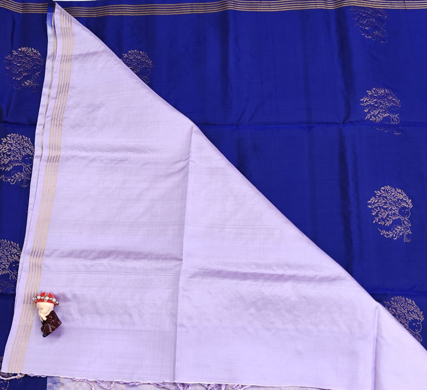 Royal Blue & Lavender Soft Silk Saree