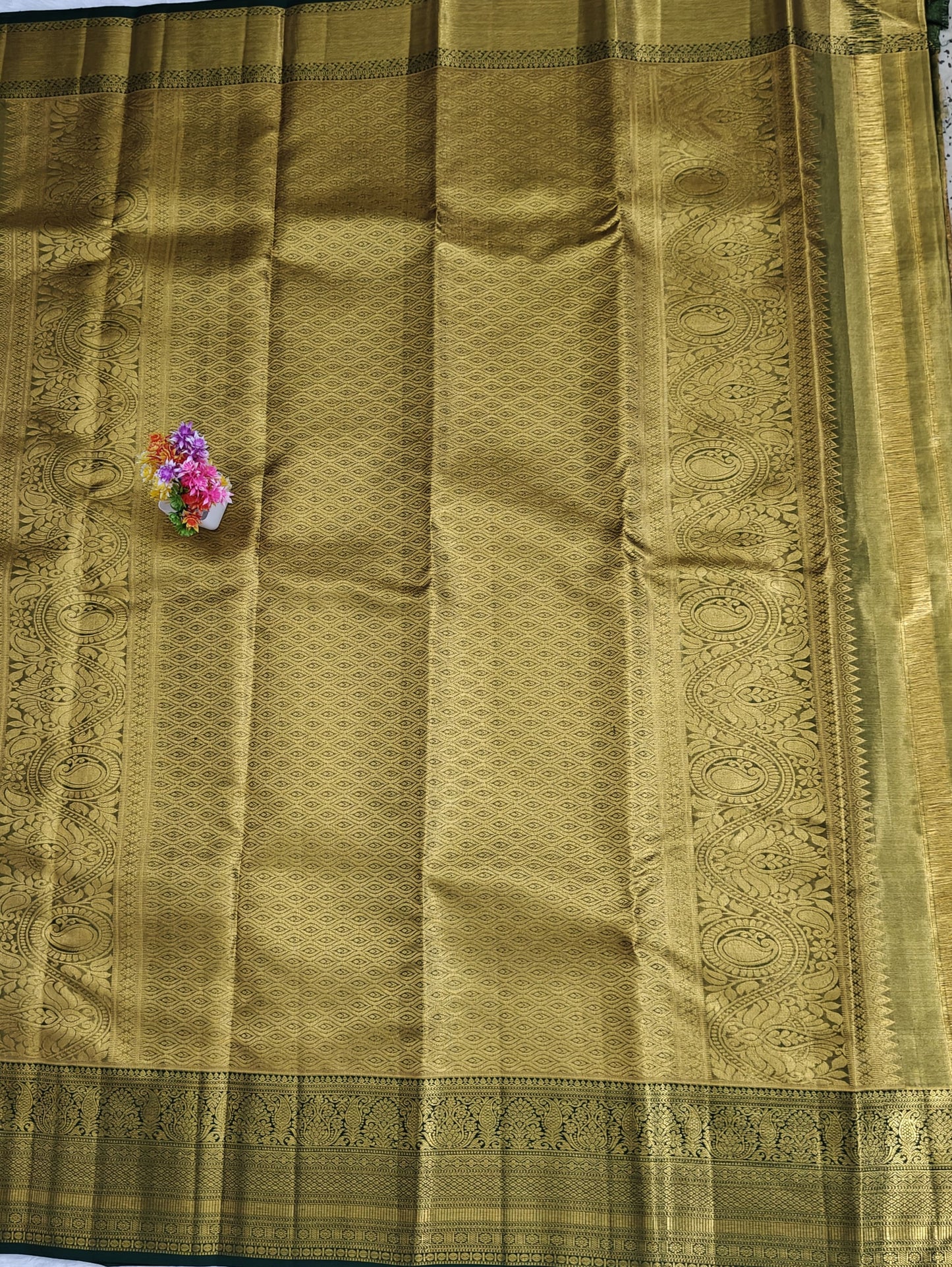 Green Tissue Bridal Silk Saree