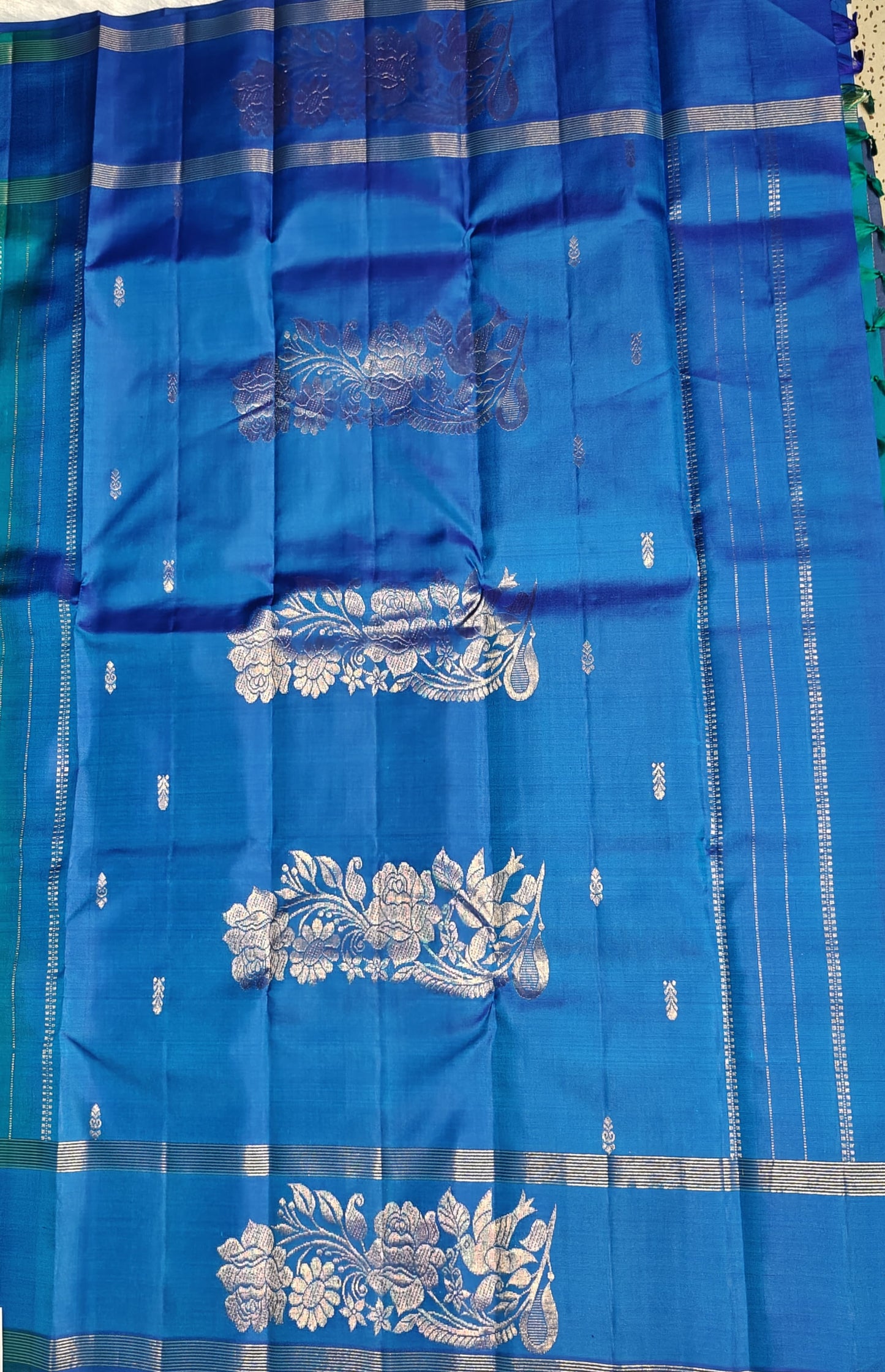 Navy Blue Pure Silk Saree