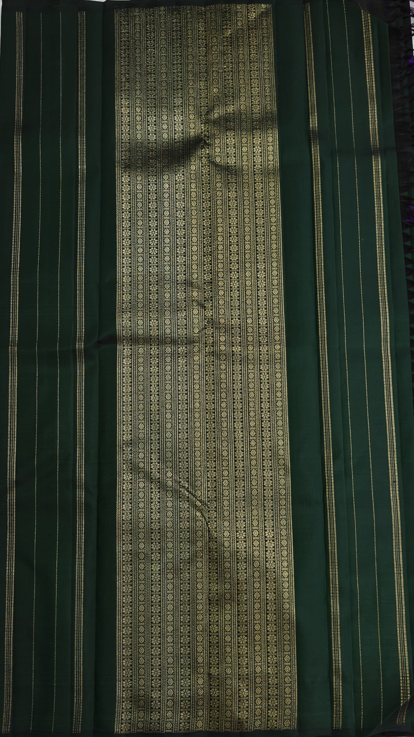 Dark Green Pure Silk Saree
