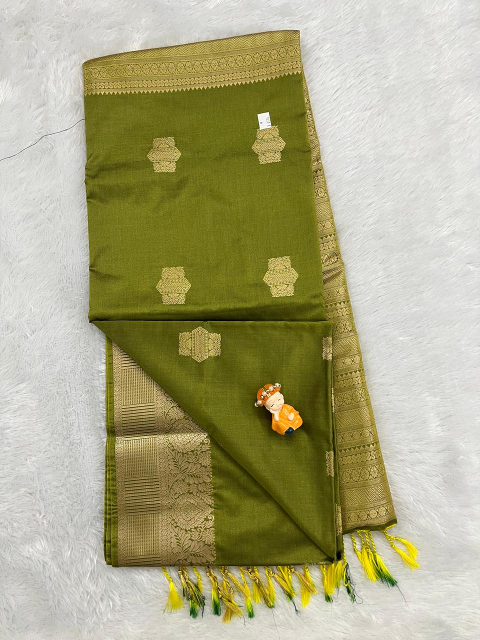 Mehandi Green Soft Silk Saree