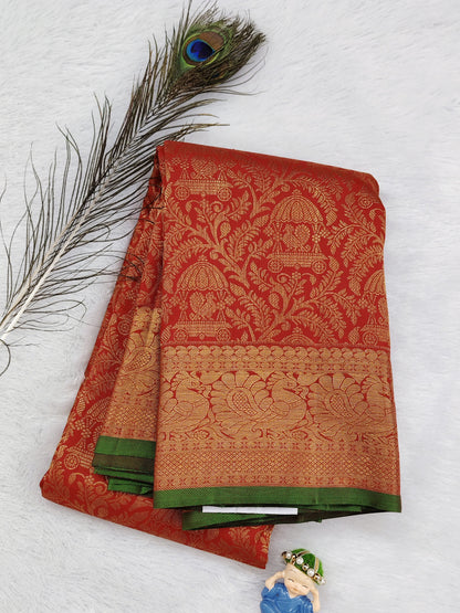 Red Pure Bridal Silk Saree