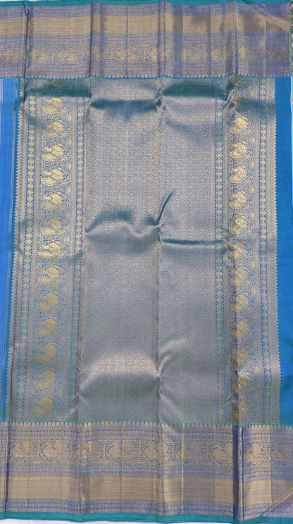 Sky Blue Pure Bridal Silk Saree