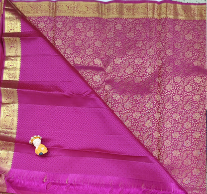 Rani Pink Pure Handloom Silk Saree
