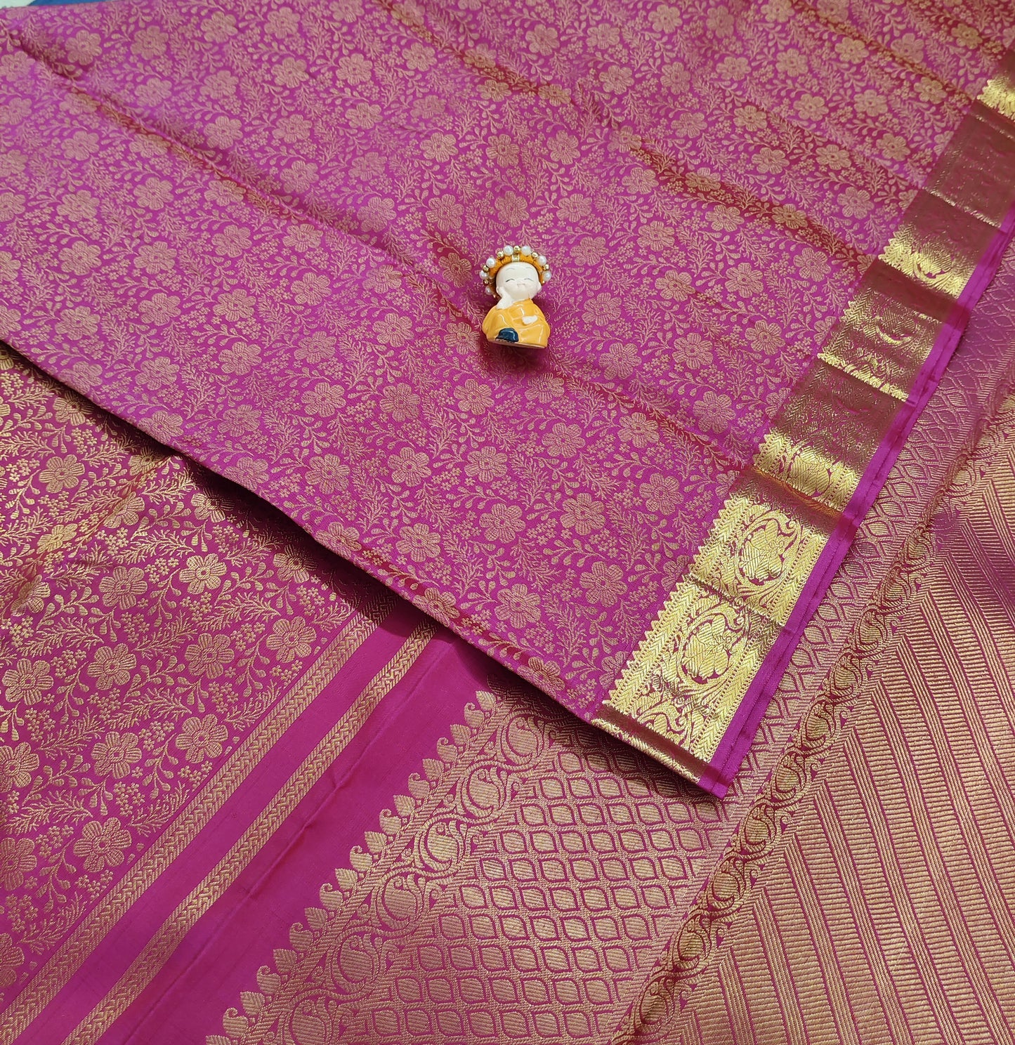 Rani Pink Pure Handloom Silk Saree