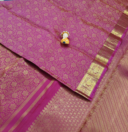 Rani Pink Pure Handloom Silk Saree