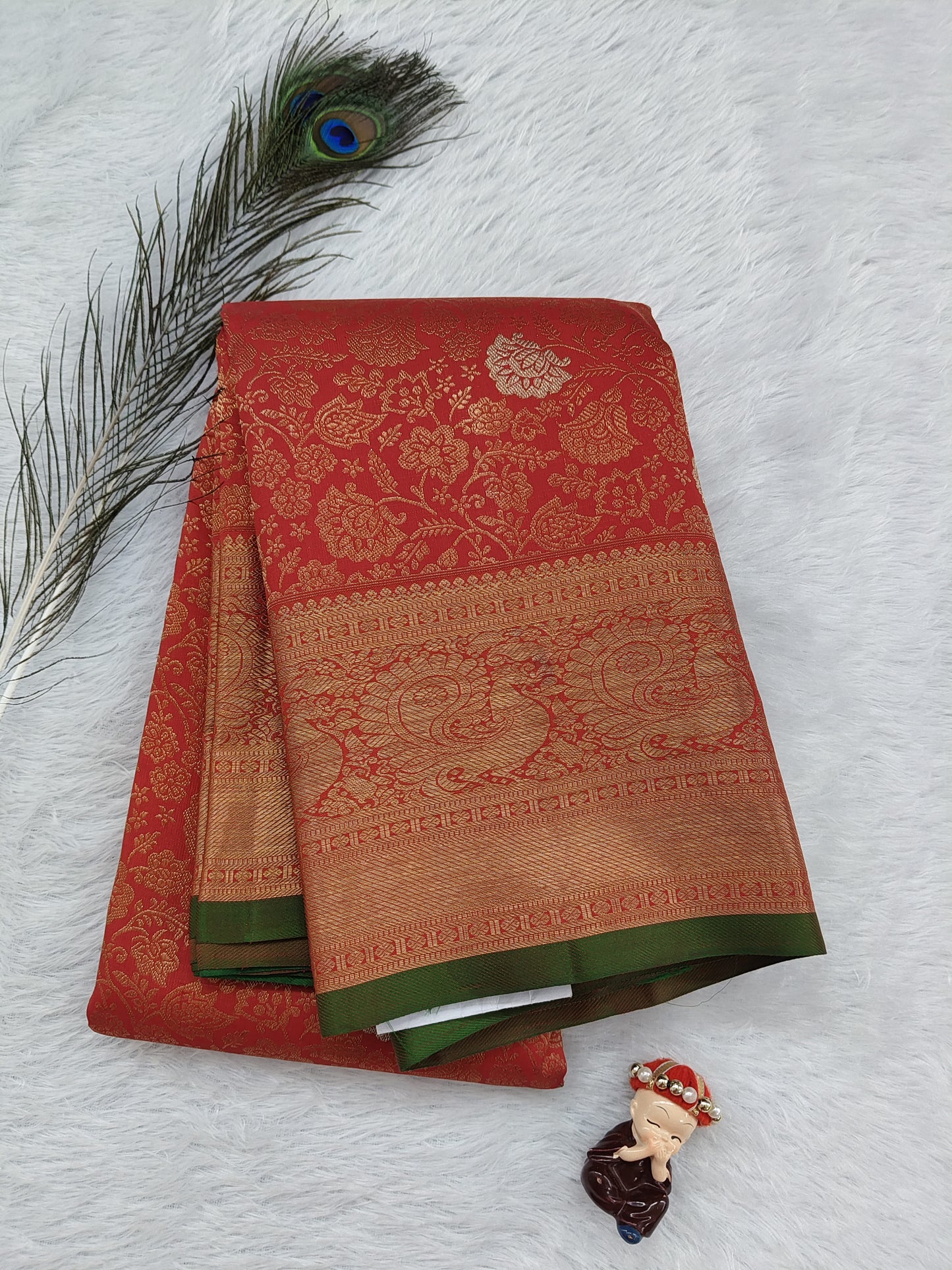 Rich Red Pure Bridal Silk Saree
