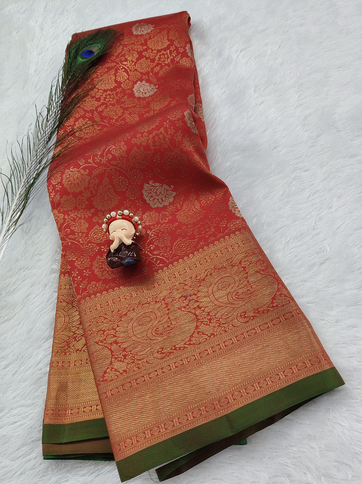Rich Red Pure Bridal Silk Saree