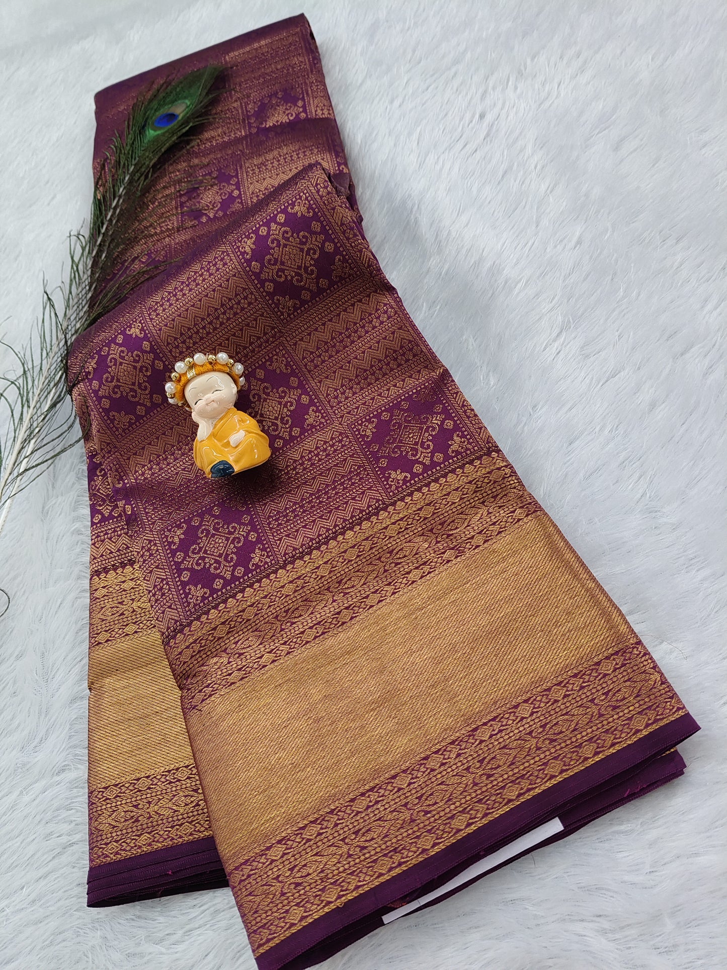 Wine Colour Pure Bridal Silk Saree