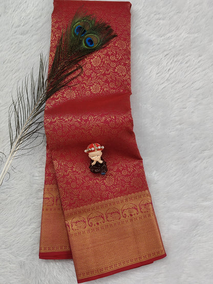 Rani Pink Pure Bridal Silk Saree