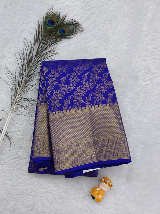 Royal Blue Pure Bridal Silk Saree
