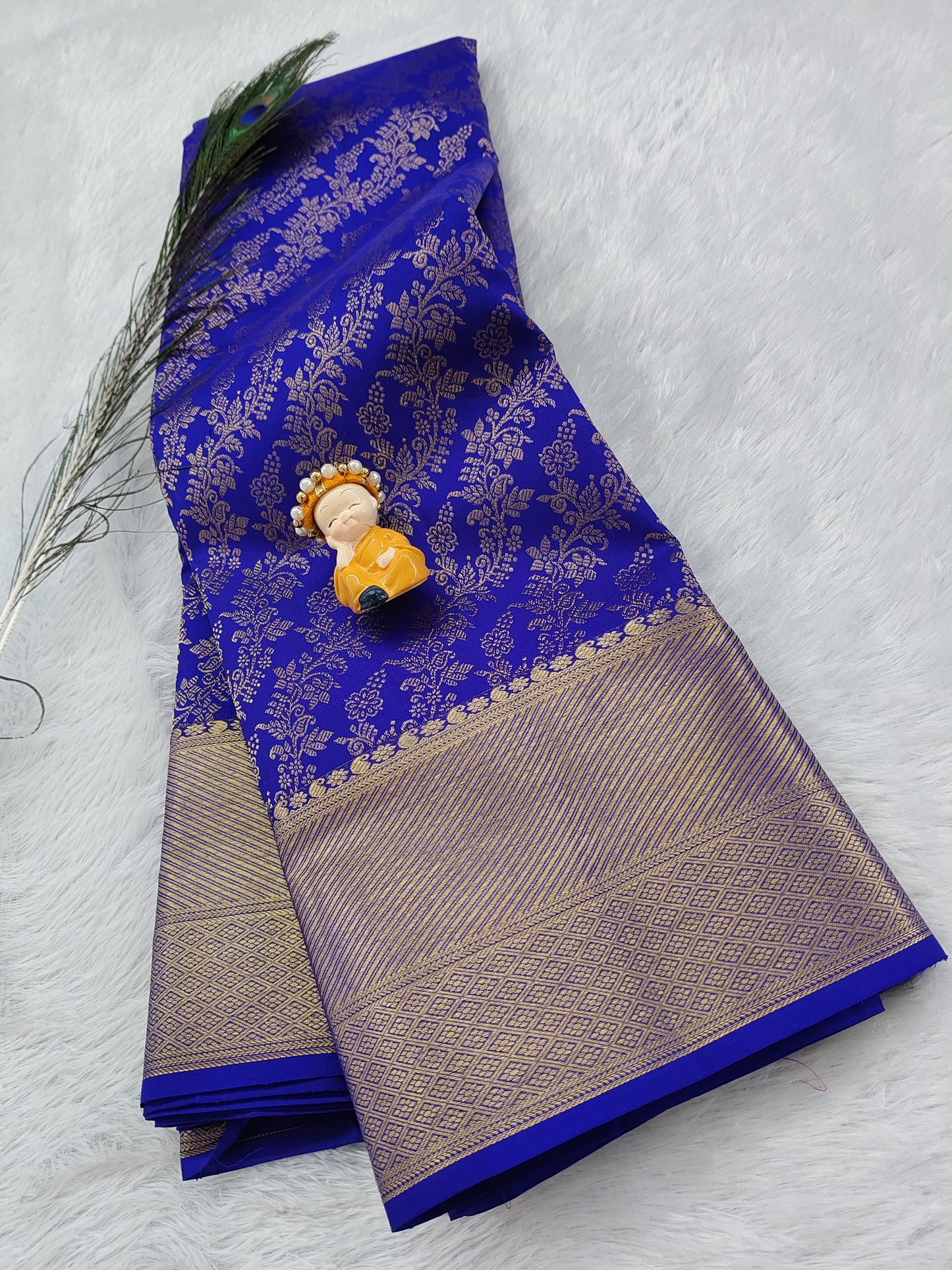 Royal Blue Pure Bridal Silk Saree