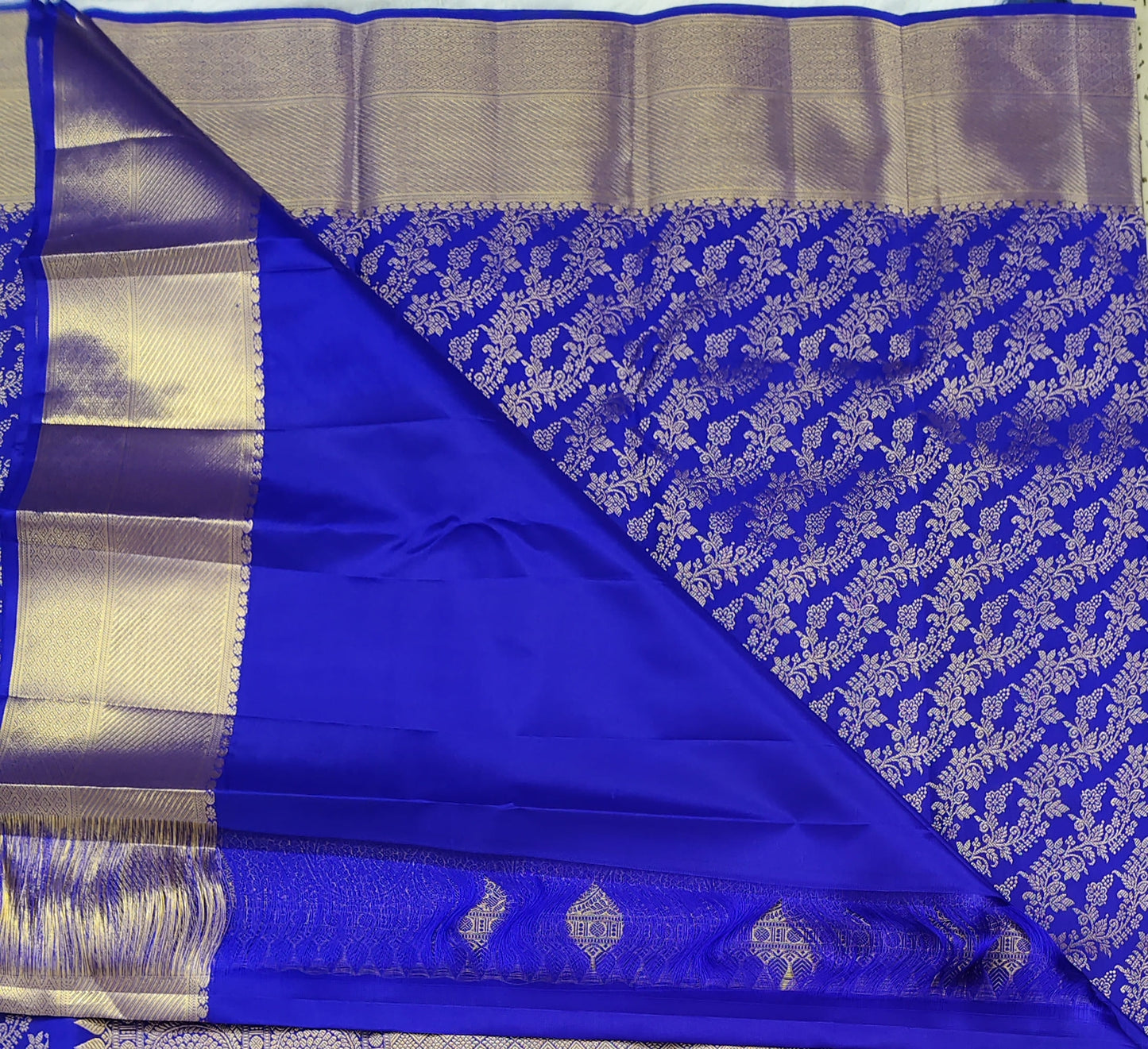 Royal Blue Pure Bridal Silk Saree