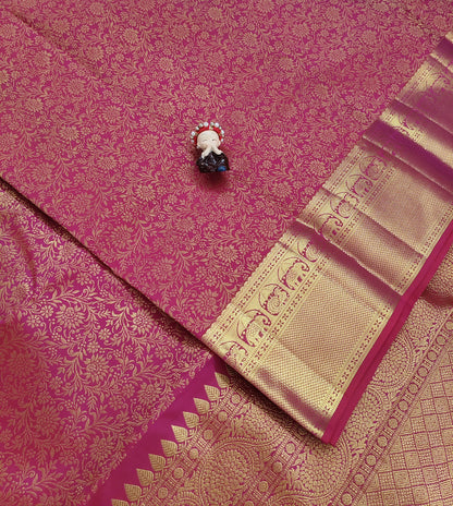 Rani Pink Pure Bridal Silk Saree
