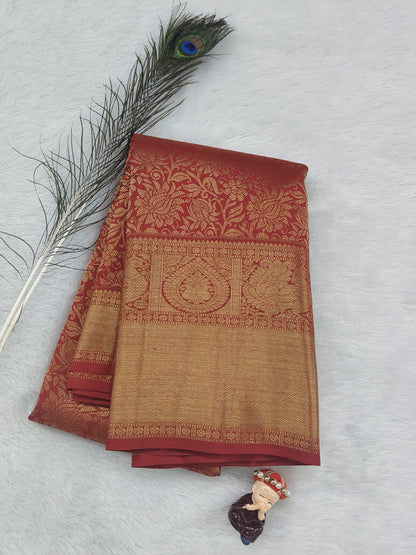 Red Pure Handloom Silk Saree