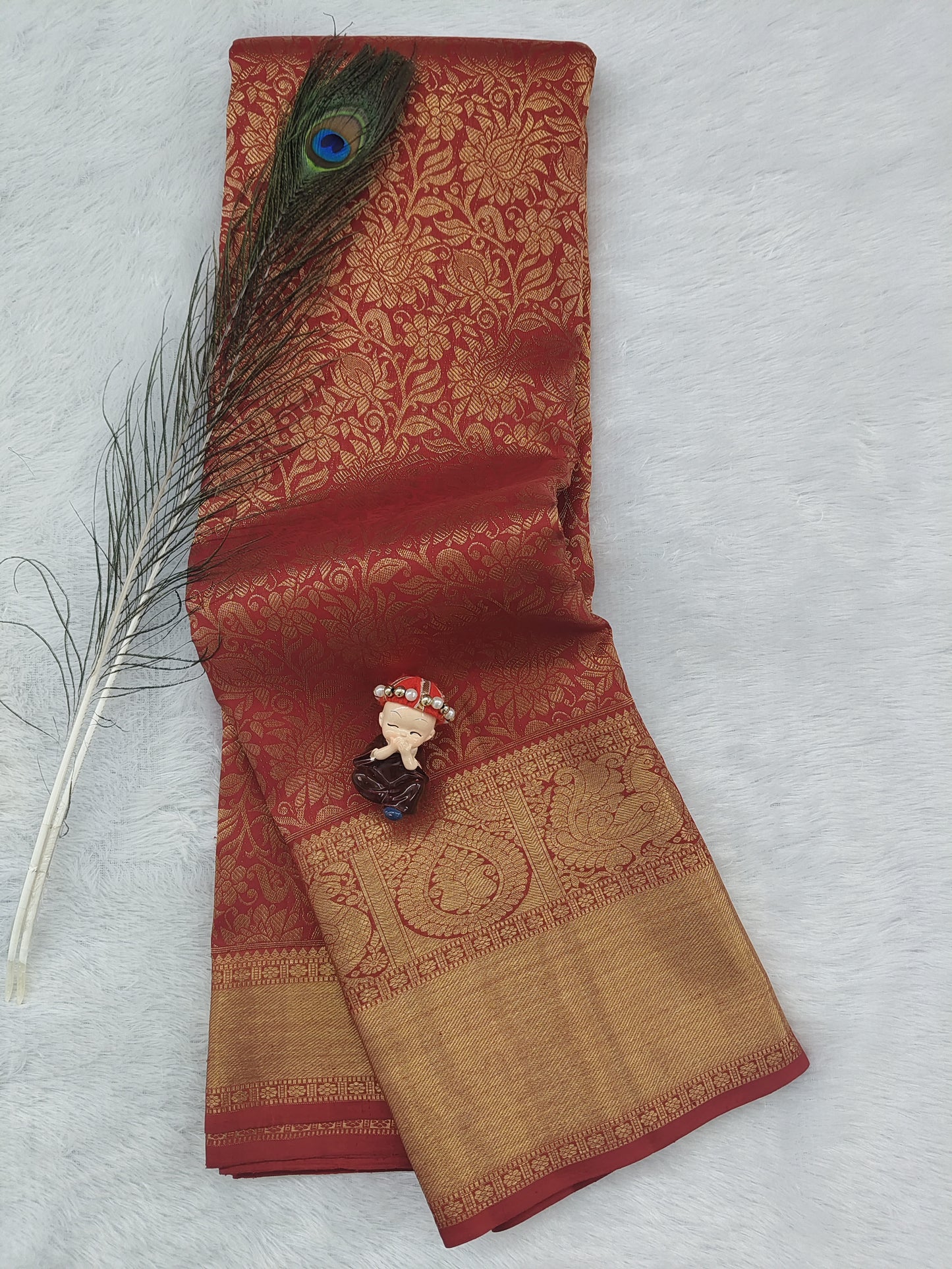 Red Pure Handloom Silk Saree