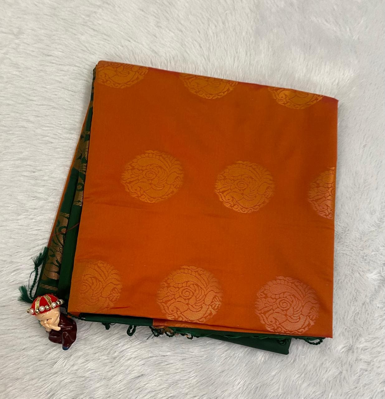 Orange Semi Soft Silk Saree