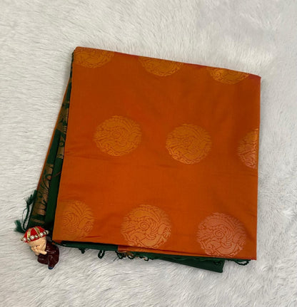 Orange Semi Soft Silk Saree