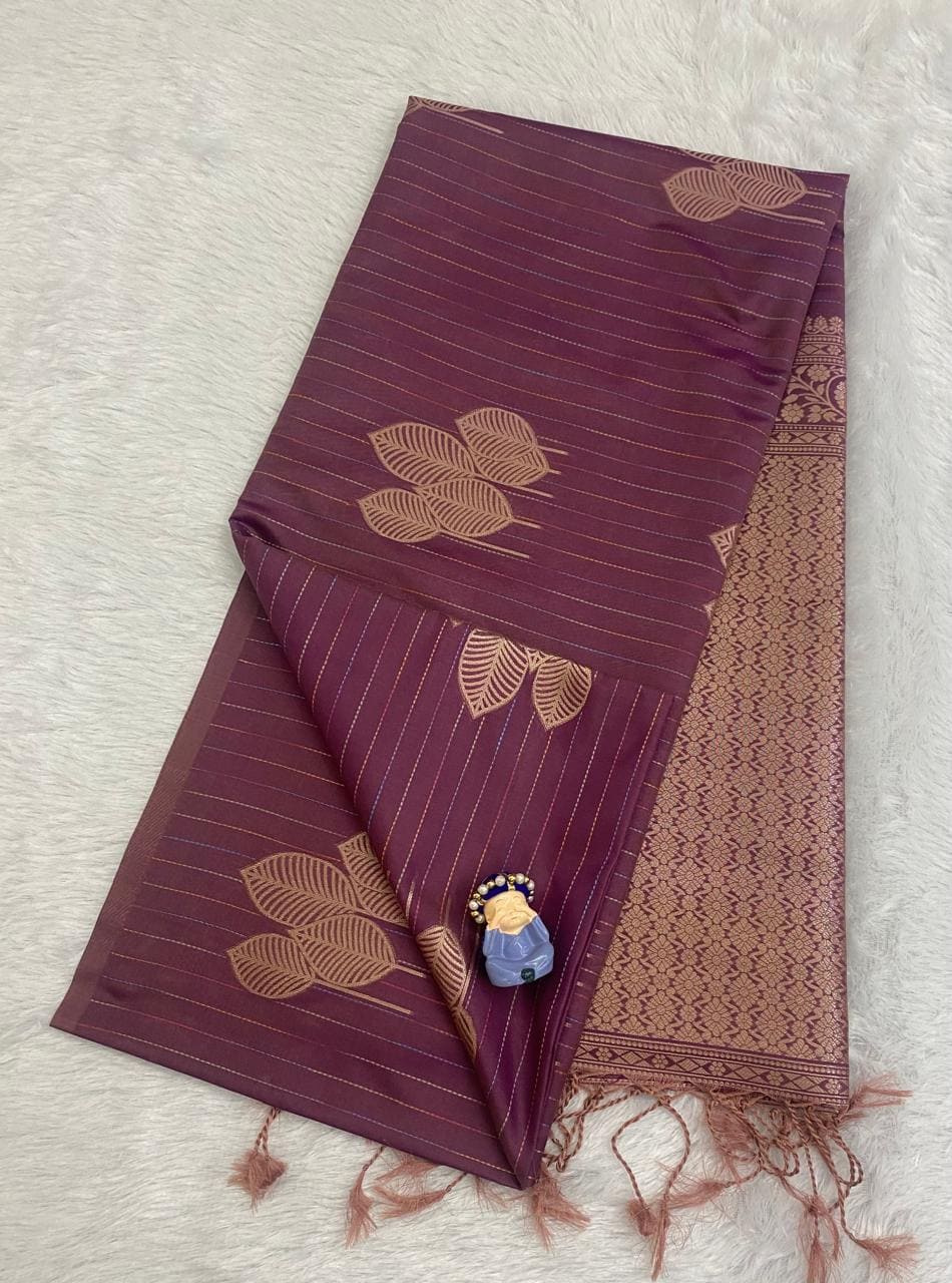 Onion Pink Semi Soft Silk Saree
