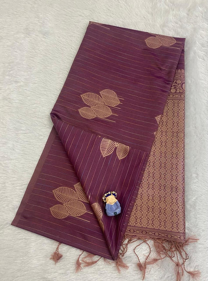 Onion Pink Semi Soft Silk Saree