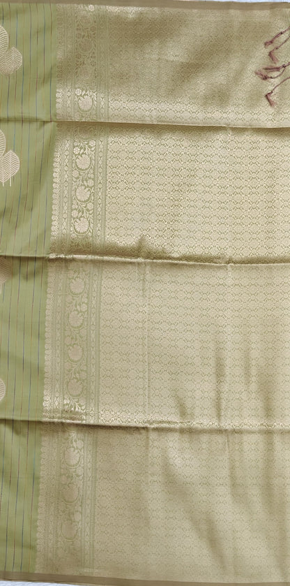 Pista Green Semi Soft Silk Saree