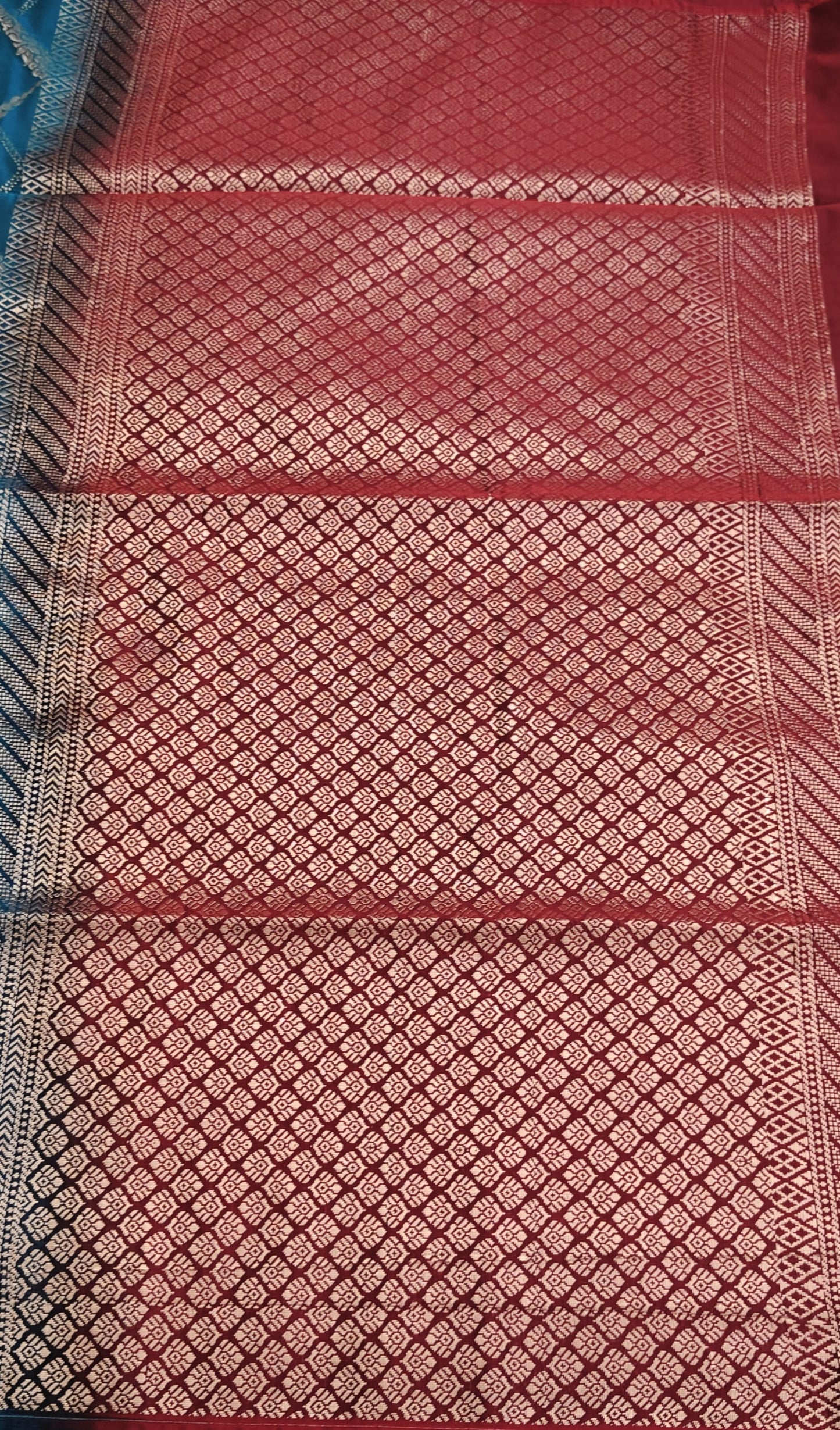 Peacock Blue Semi Soft Silk Saree