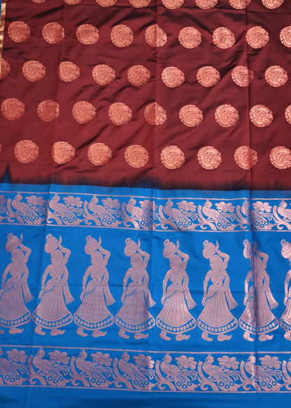 Maroon Semi Soft Silk Saree