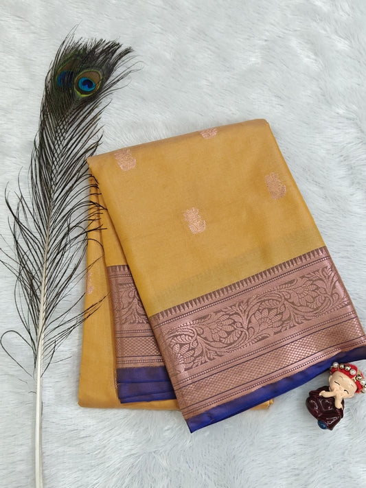 Yellow Semi Silk Saree