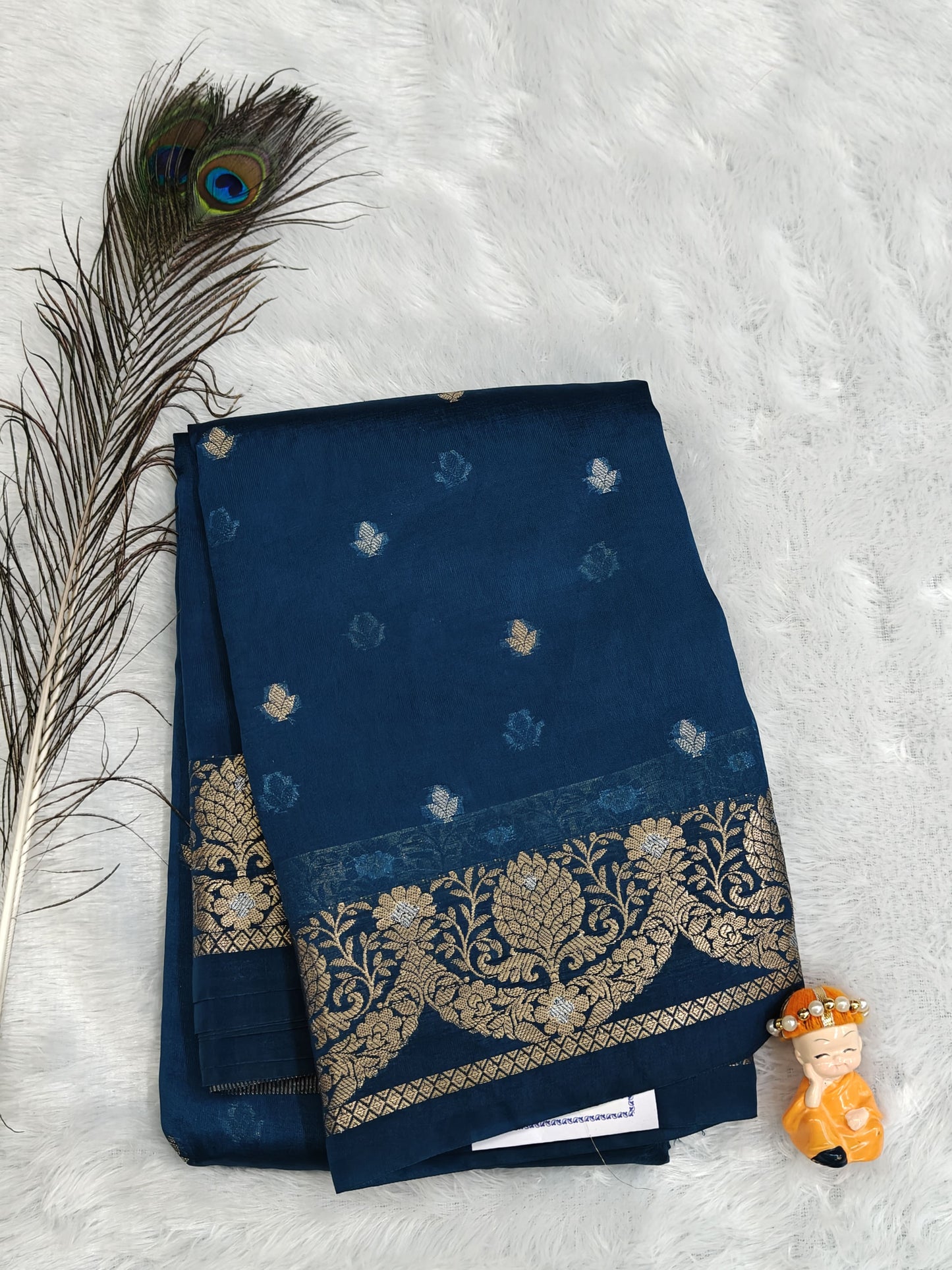 Dark Blue Semi Silk Saree