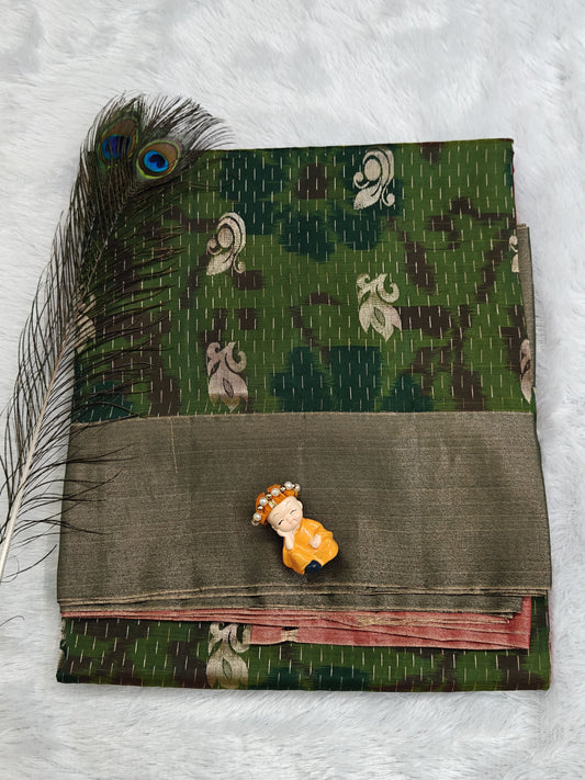 Green Semi Soft Silk Saree