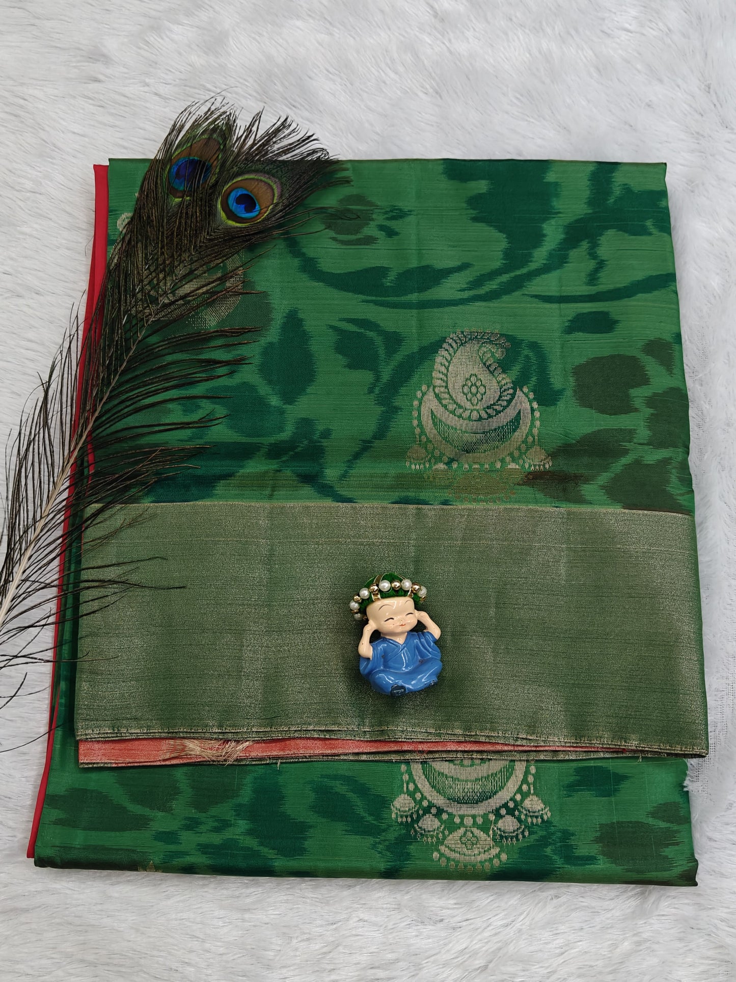 Dark Green Semi Soft Silk Saree