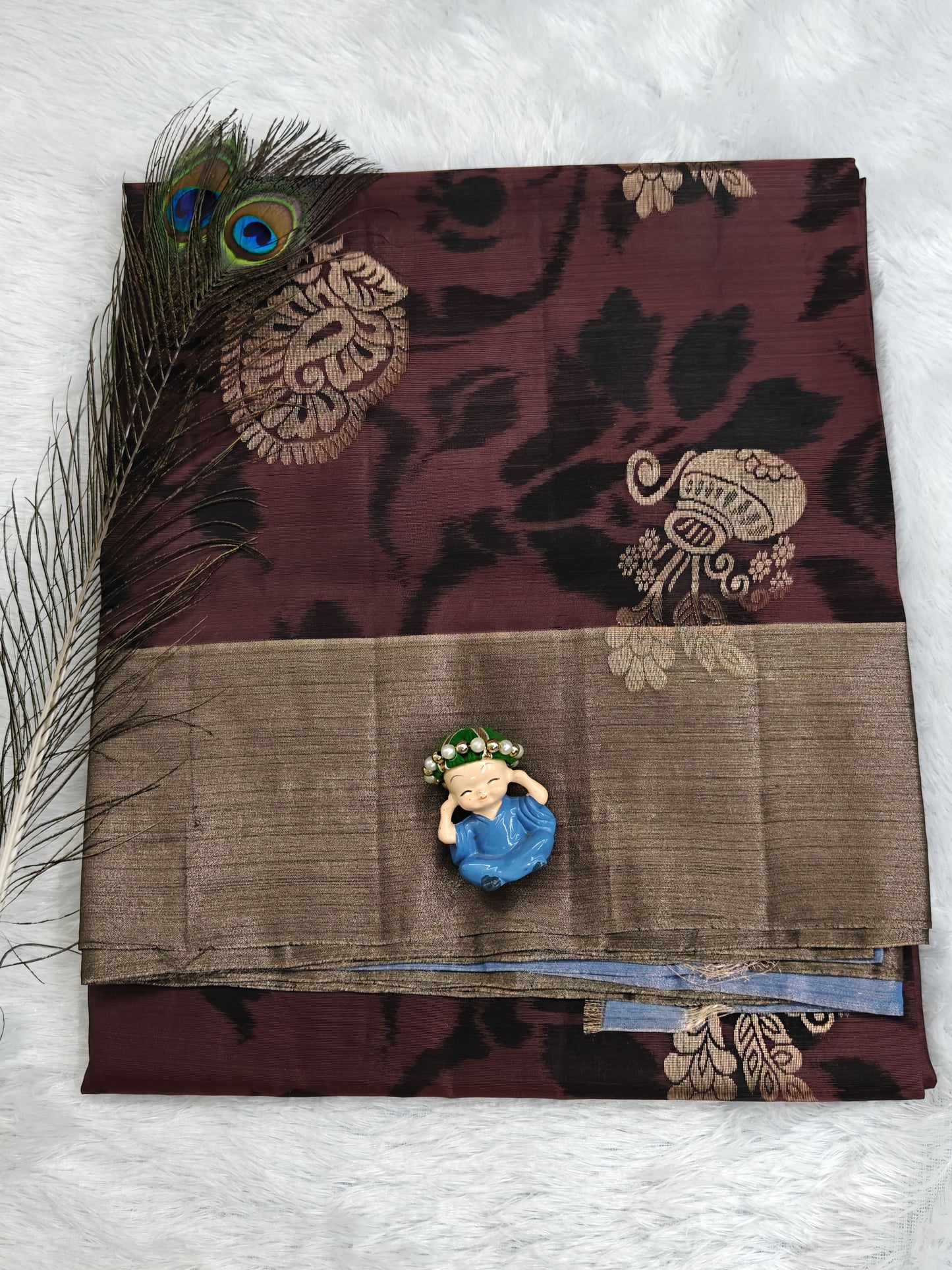 Coffee Brown Semi Soft Silk Saree
