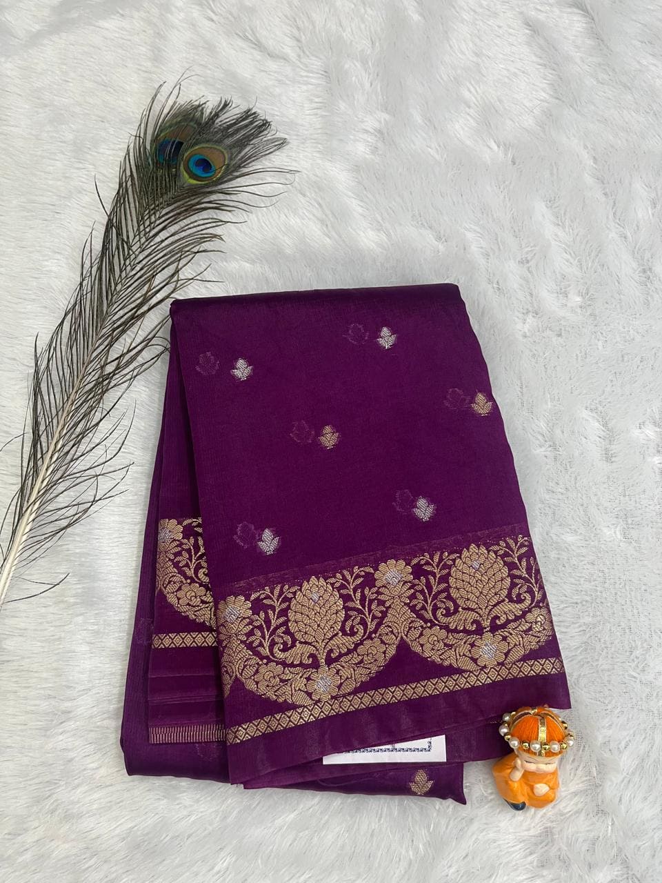 Purple Semi Silk Saree