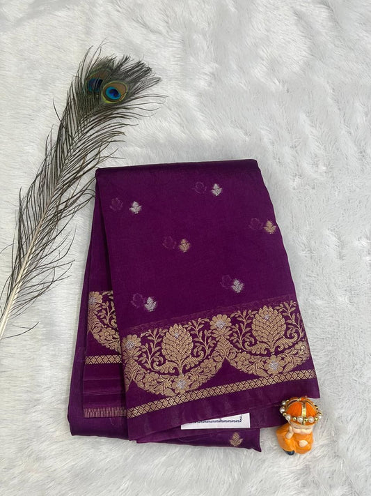 Purple Semi Silk Saree